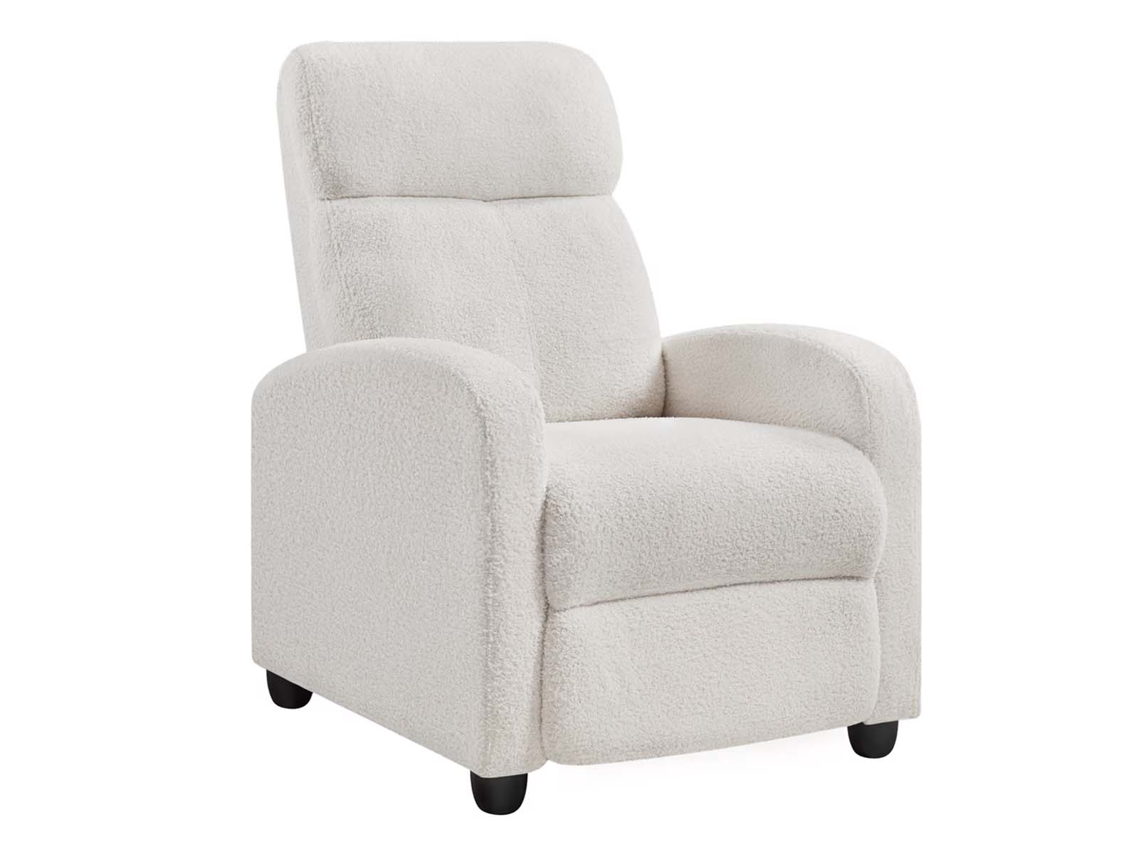 Austen Push Back Recliner Chair - White Boucle