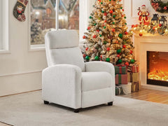 Austen Push Back Recliner Chair - White Boucle