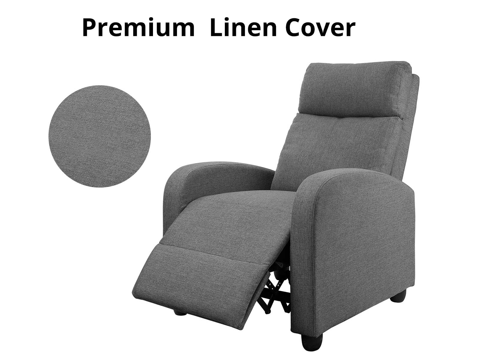 Austen Push Back Recliner Chair Linen - Grey