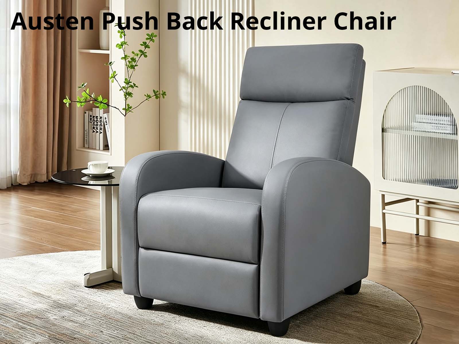 Austen Push Back Recliner Chair PVC - Grey