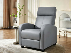 Austen Push Back Recliner Chair PVC - Grey