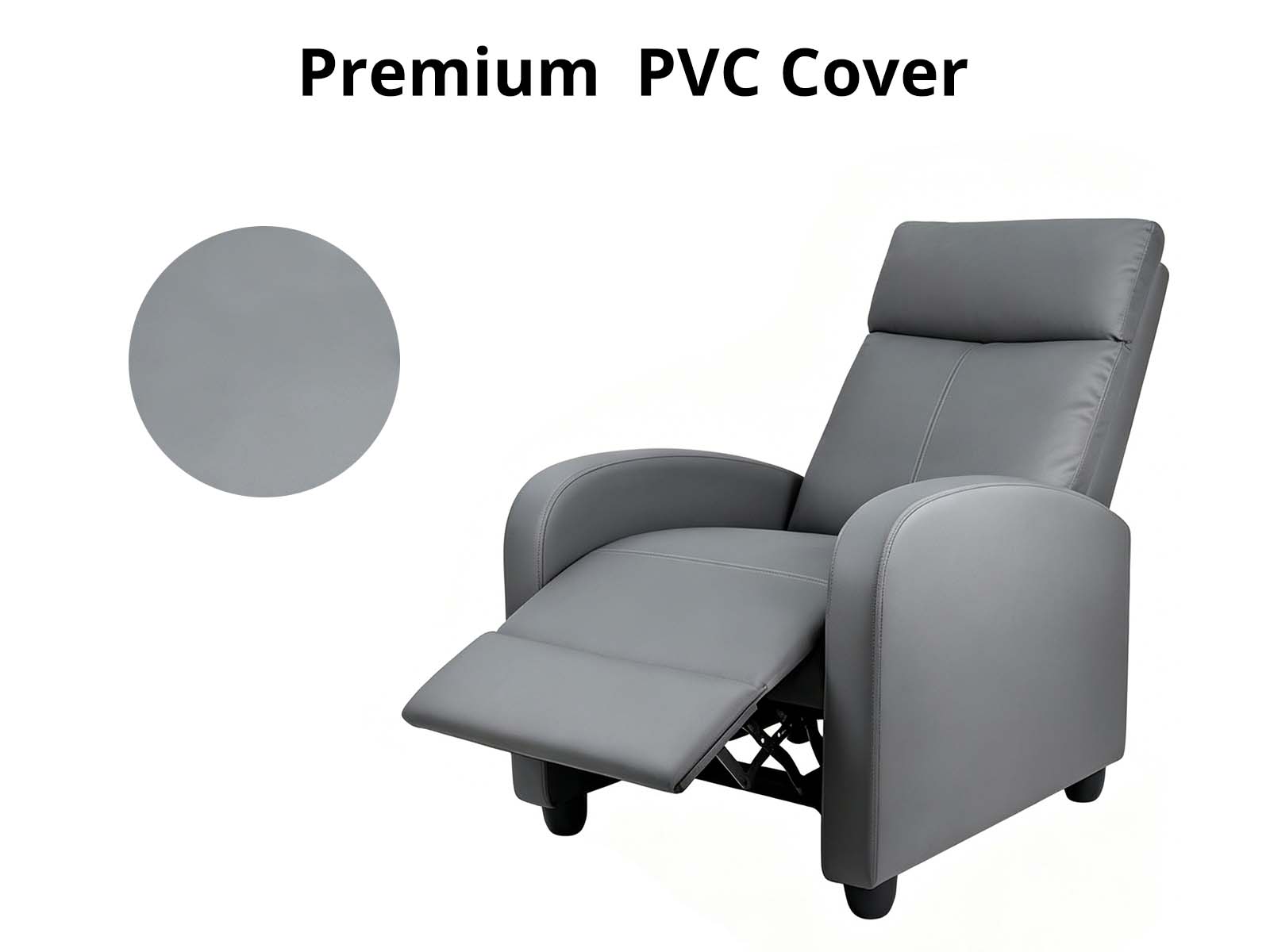 Austen Push Back Recliner Chair PVC - Grey
