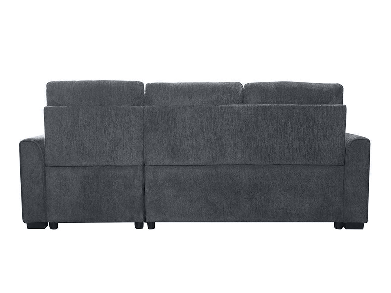 Collyn Chenille Sofa Bed with Right Chaise – Dark Grey