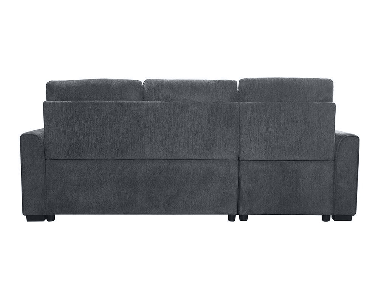 Collyn Chenille Sofa Bed with Left Chaise – Dark Grey