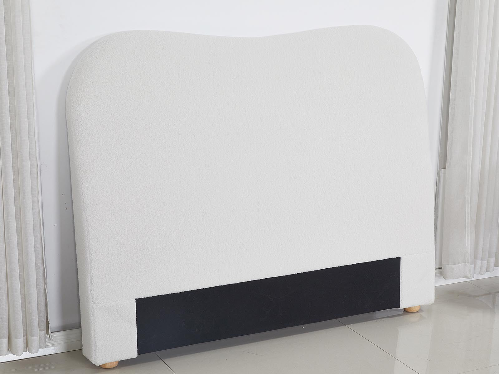 Alva Boucle Headboard White - Double