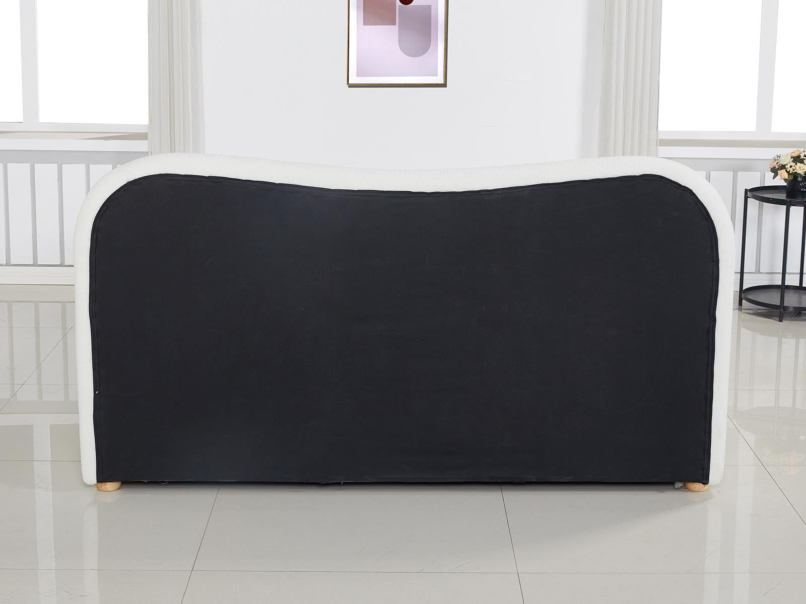 Alva Boucle Headboard White - Double
