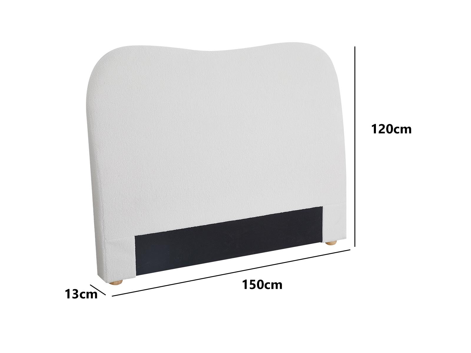 Alva Boucle Headboard White - Double