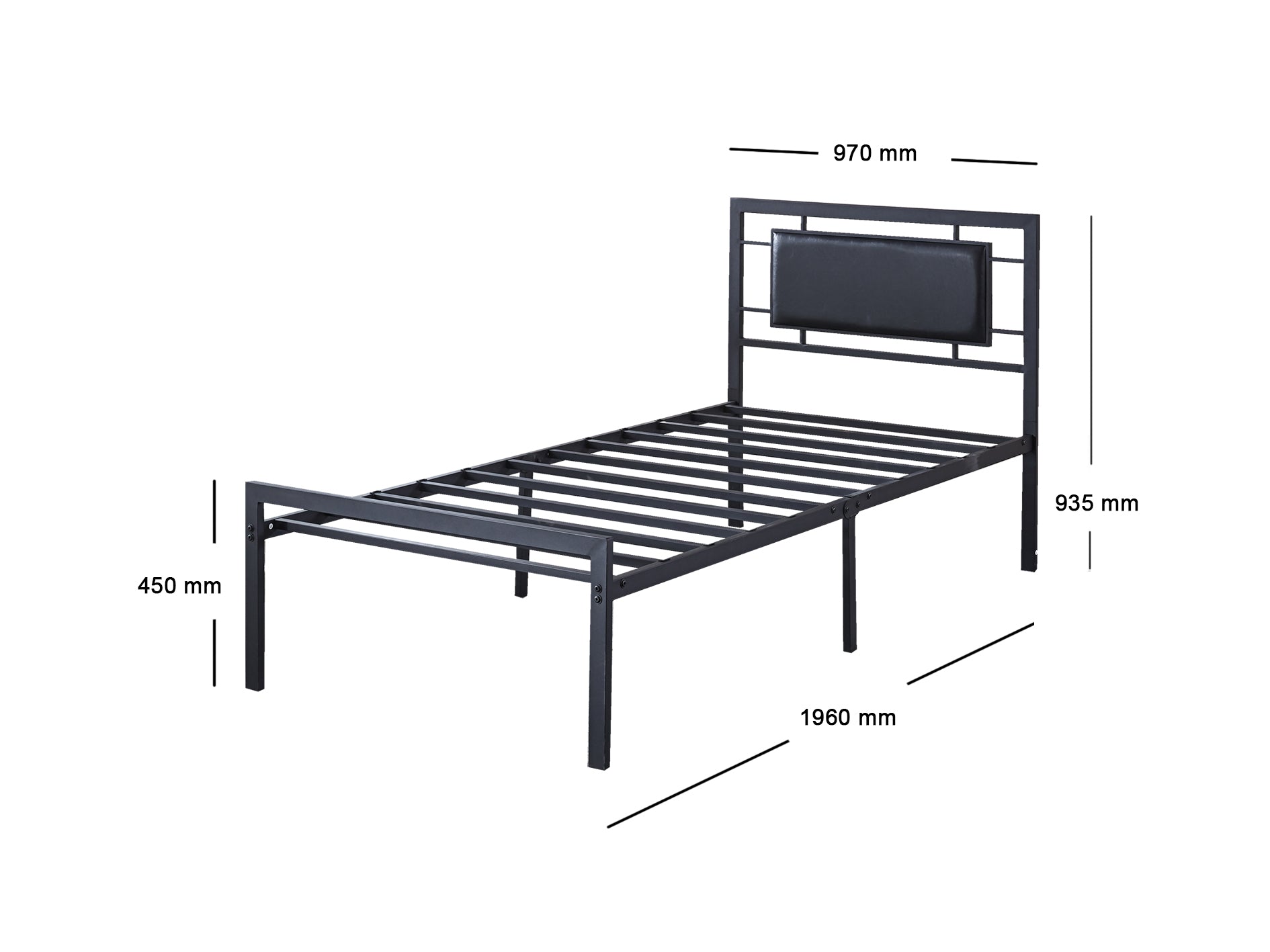 Dakota Metal Bed Frame & MEM 23 cm Mattress - Single