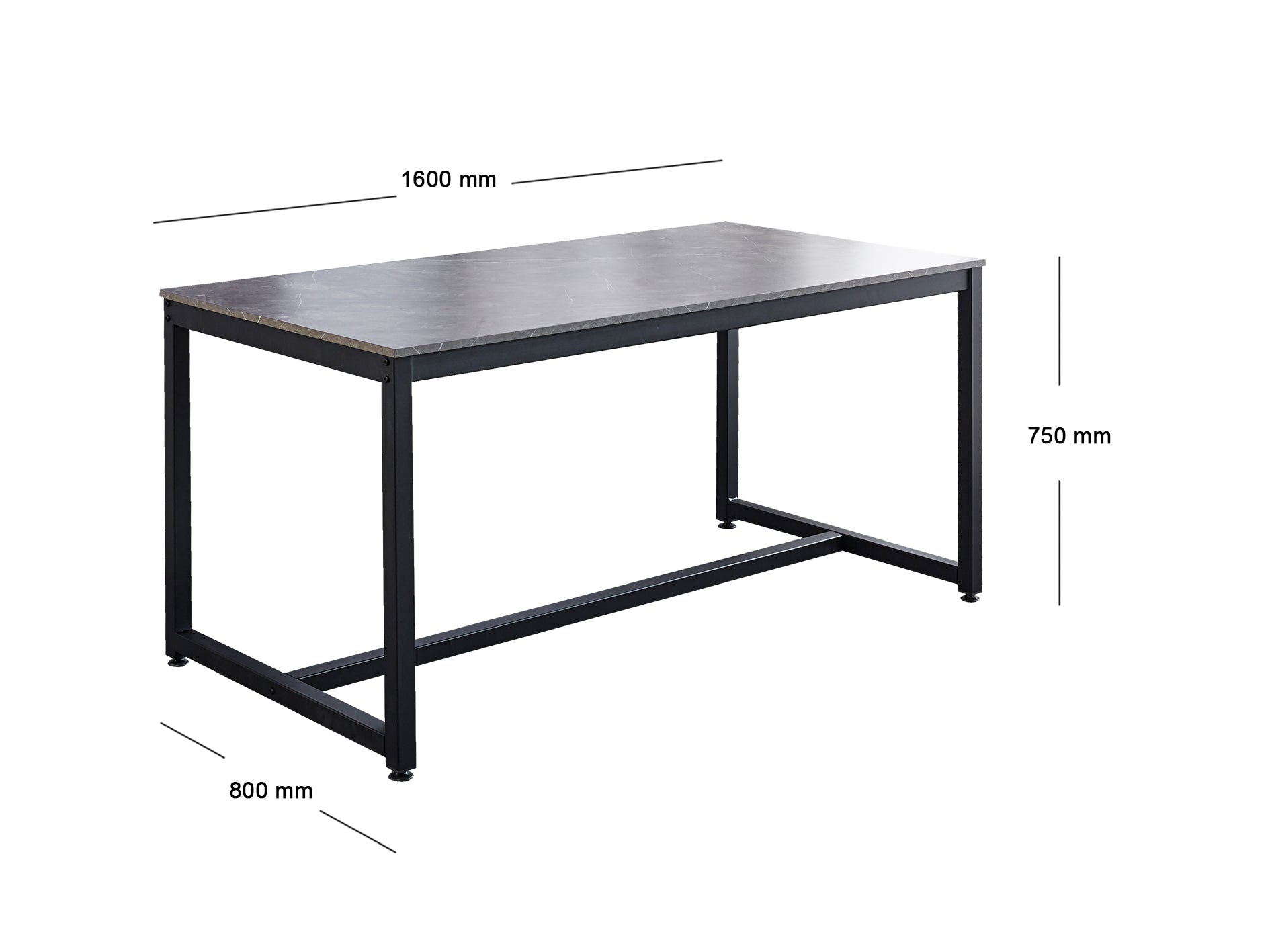 3-Piece Grey Marble Look Dining Set