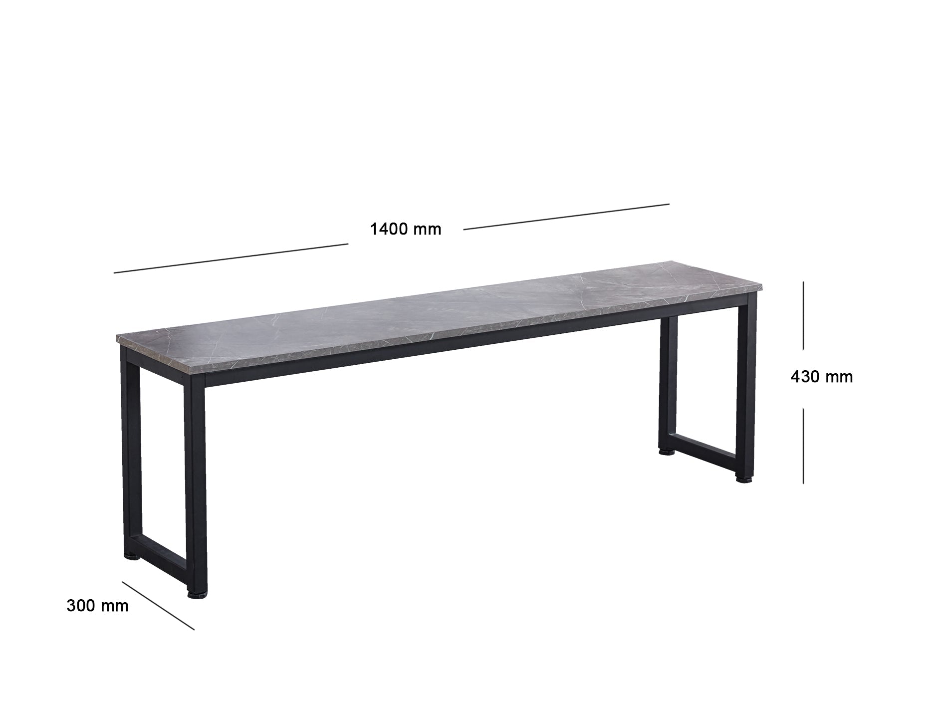 3-Piece Grey Marble Look Dining Set