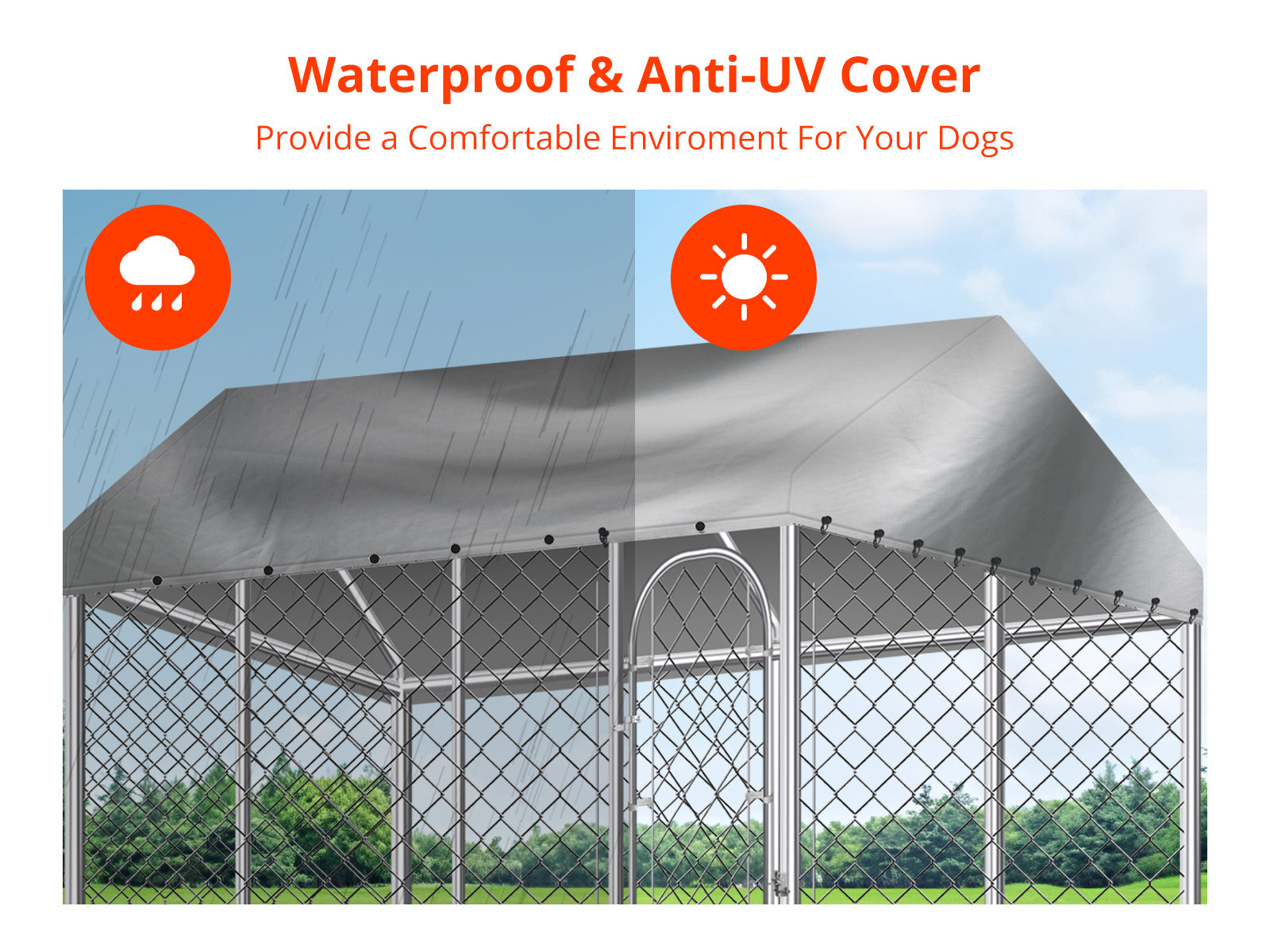 Dog Run with Roof - 4m x 2.3m x 2.3m