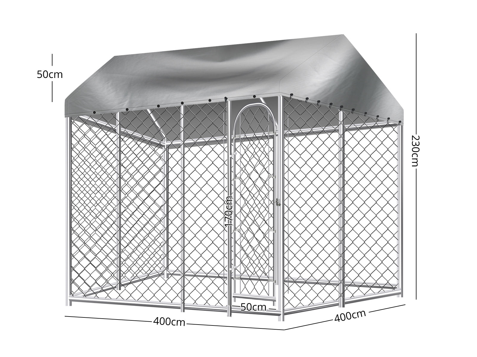 Dog Run with Roof - 4m x 4m x 2.3m