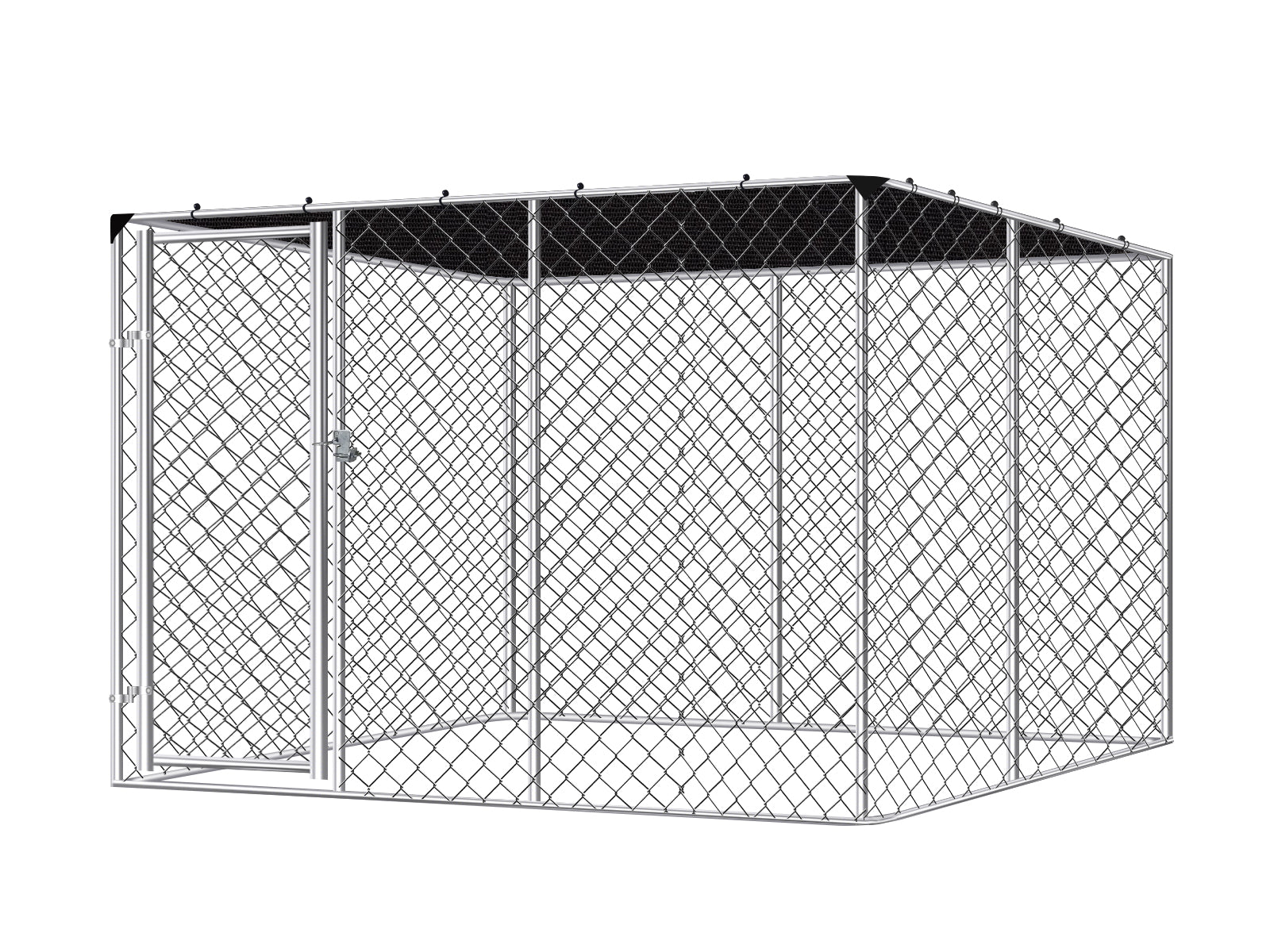 Dog Run with Shade Sail - 3m x 3m x 1.8m