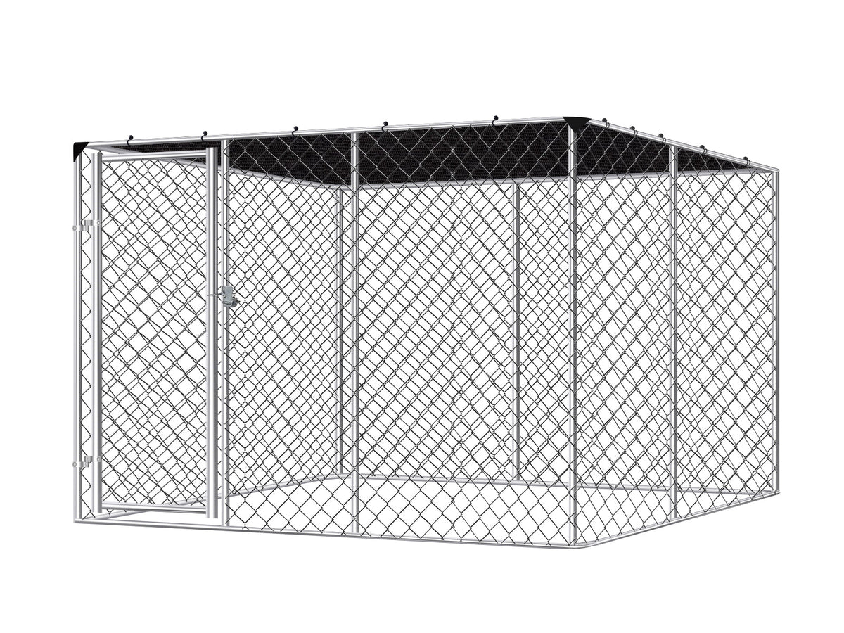 Dog Run with Shade Sail - 3m x 3m x 1.8m