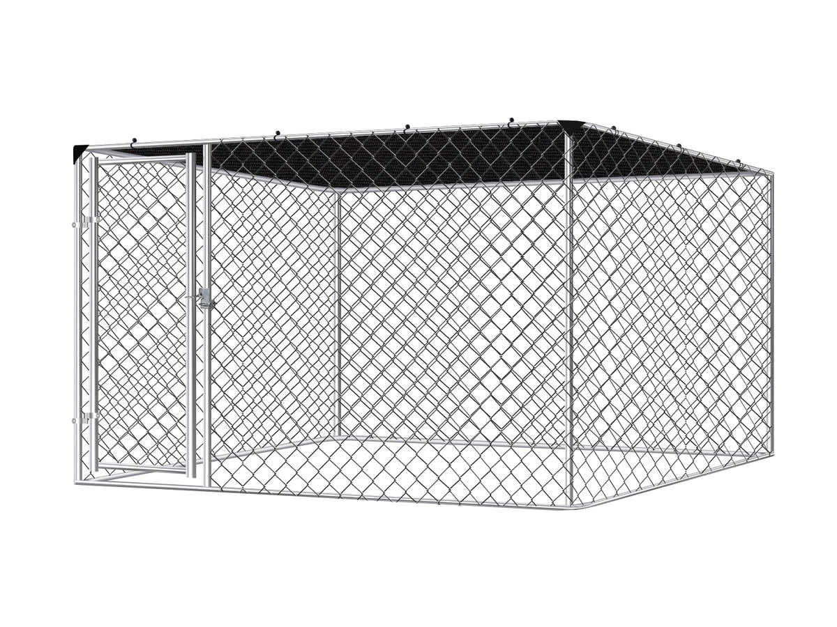 Dog run D with shade sail 2.3x2.3x1.2m