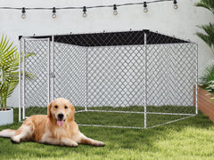 Dog run D with shade sail 2.3x2.3x1.2m