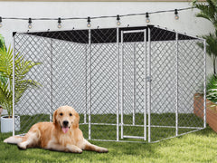 Dog run D with shade sail 4x4x1.8m