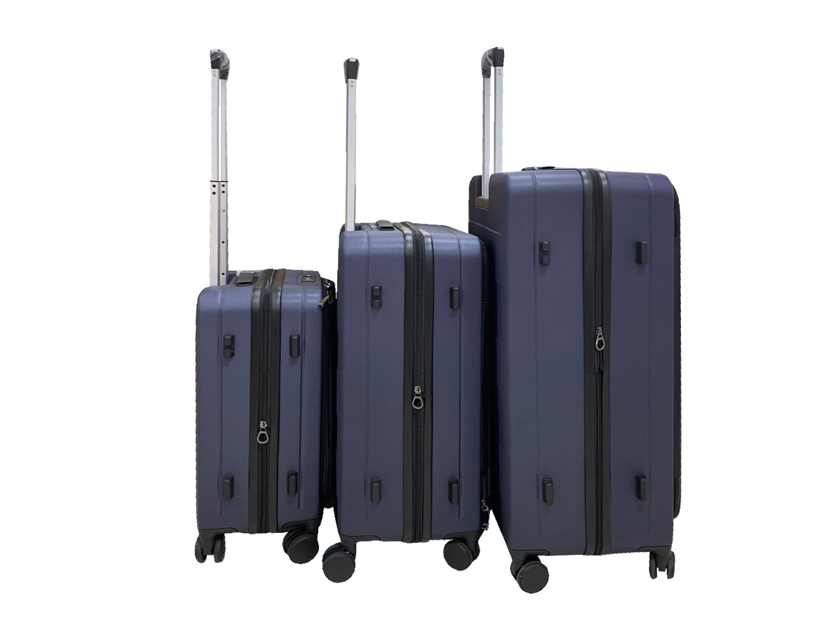 3-Piece Front Open Luggage Set – Blue