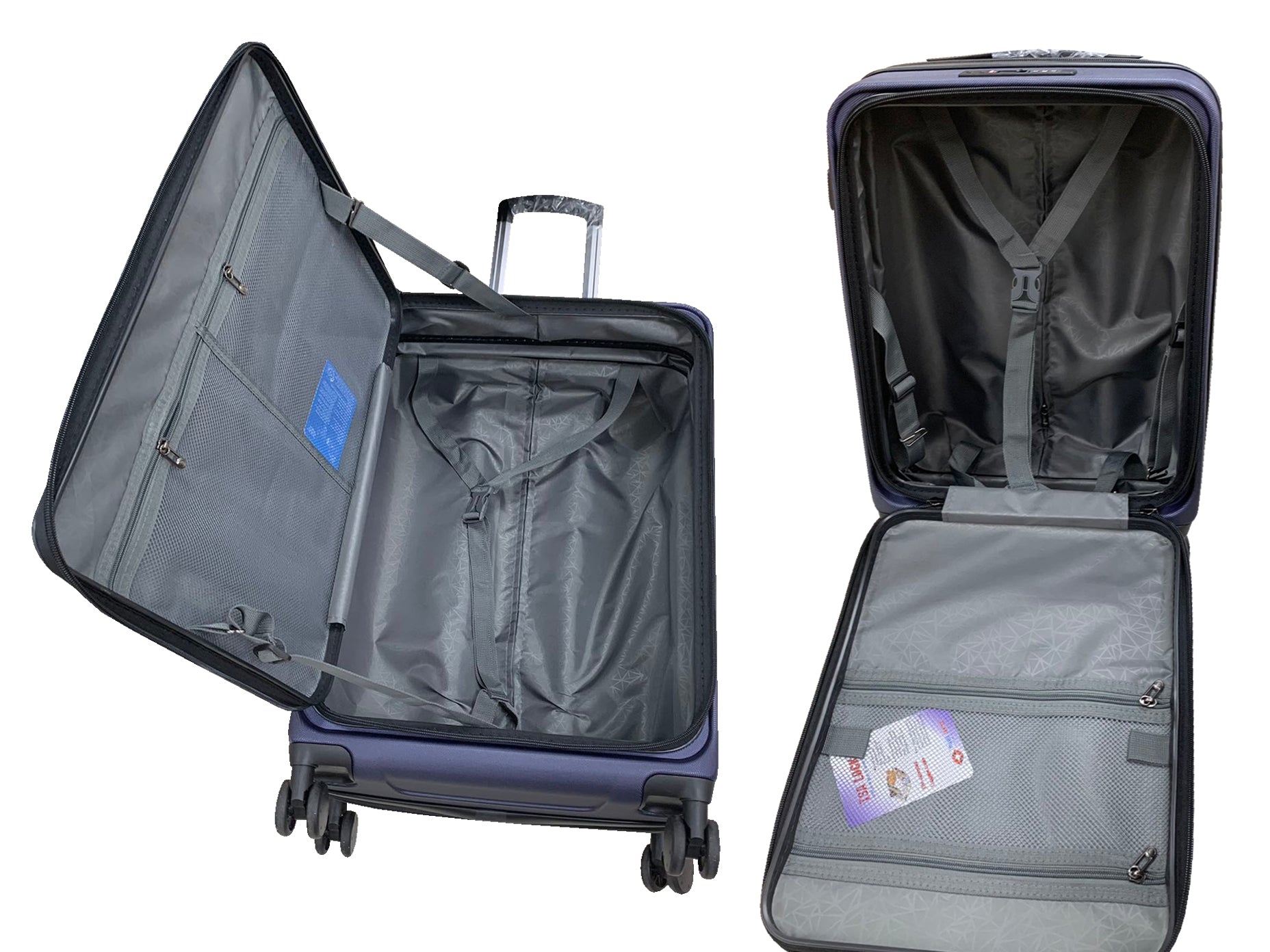 3-Piece Front Open Luggage Set – Blue