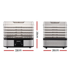 Devanti Food Dehydrator with 5 Trays - Silver