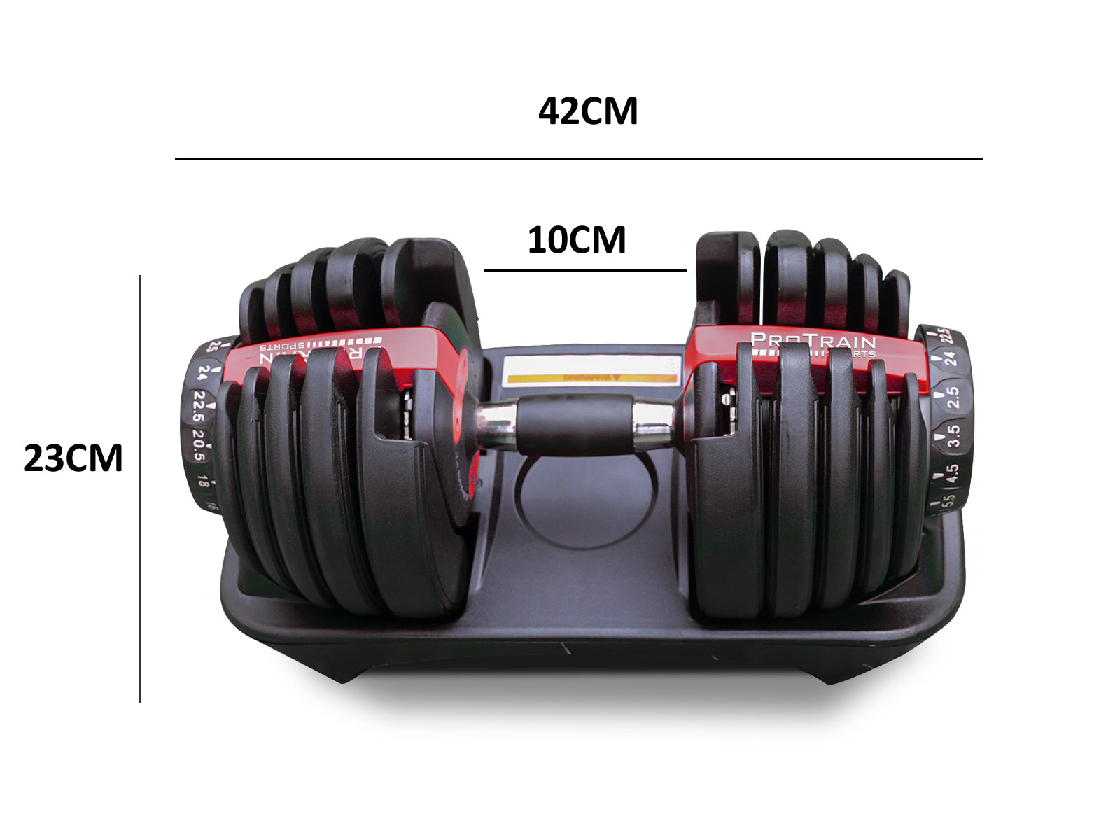 Adjustable Dumbbell Black & Red - 24 kg
