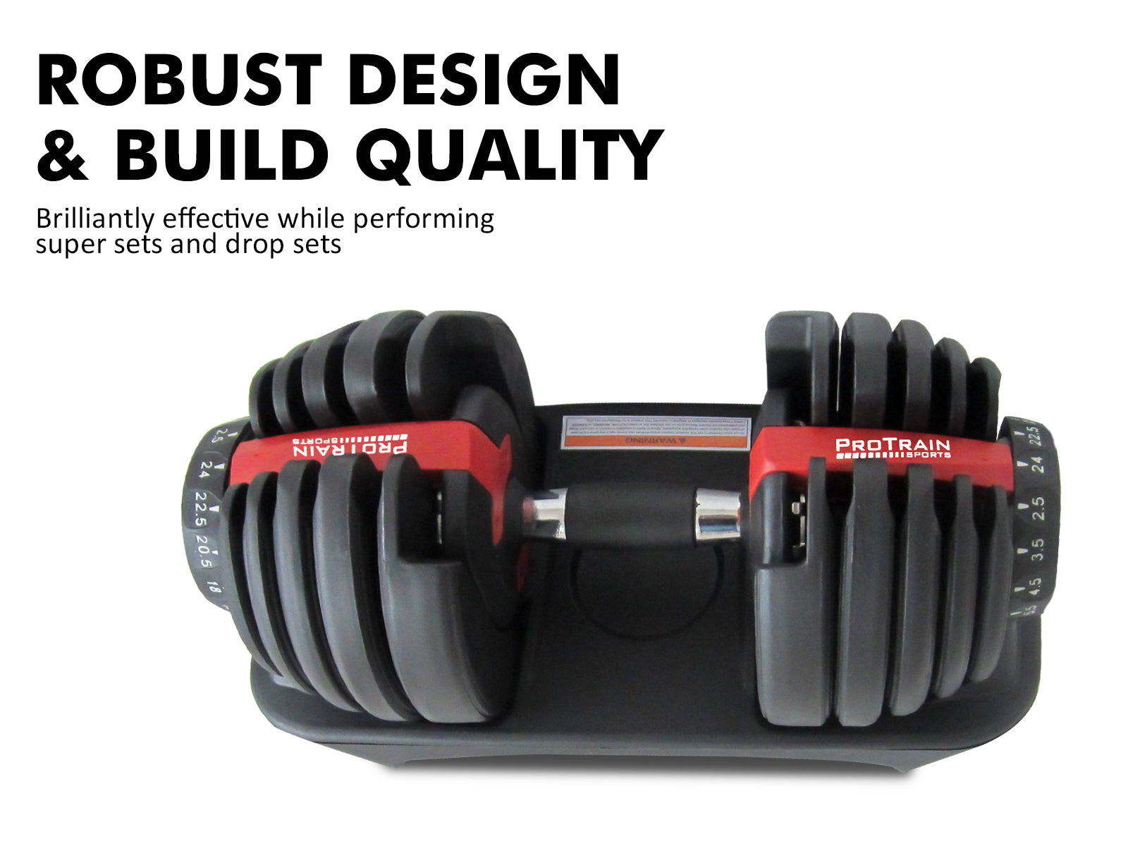Adjustable Dumbbell Black & Red - 24 kg