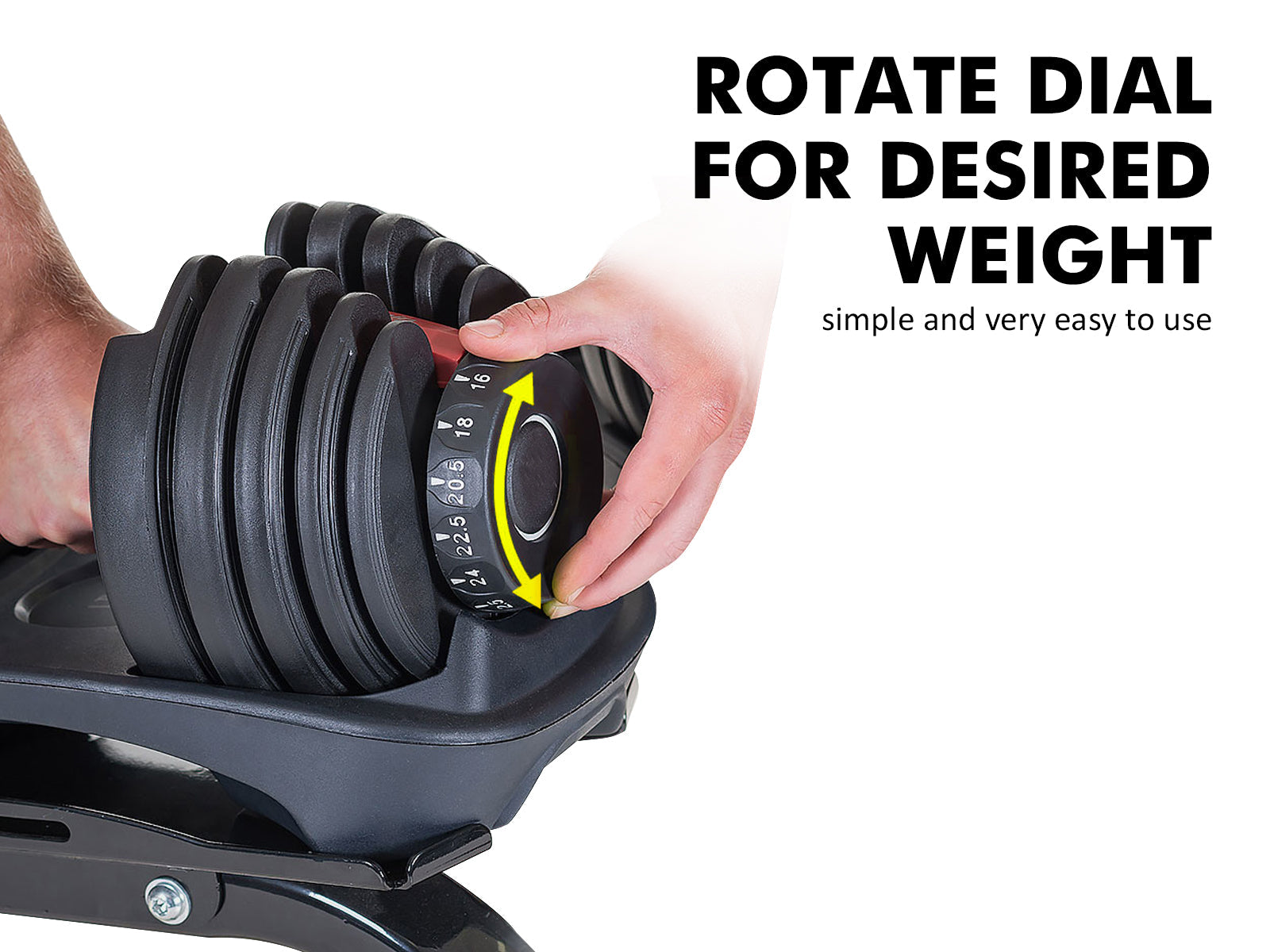 Adjustable Dumbbell Set Black & Red- 24 kg (Set of 2)