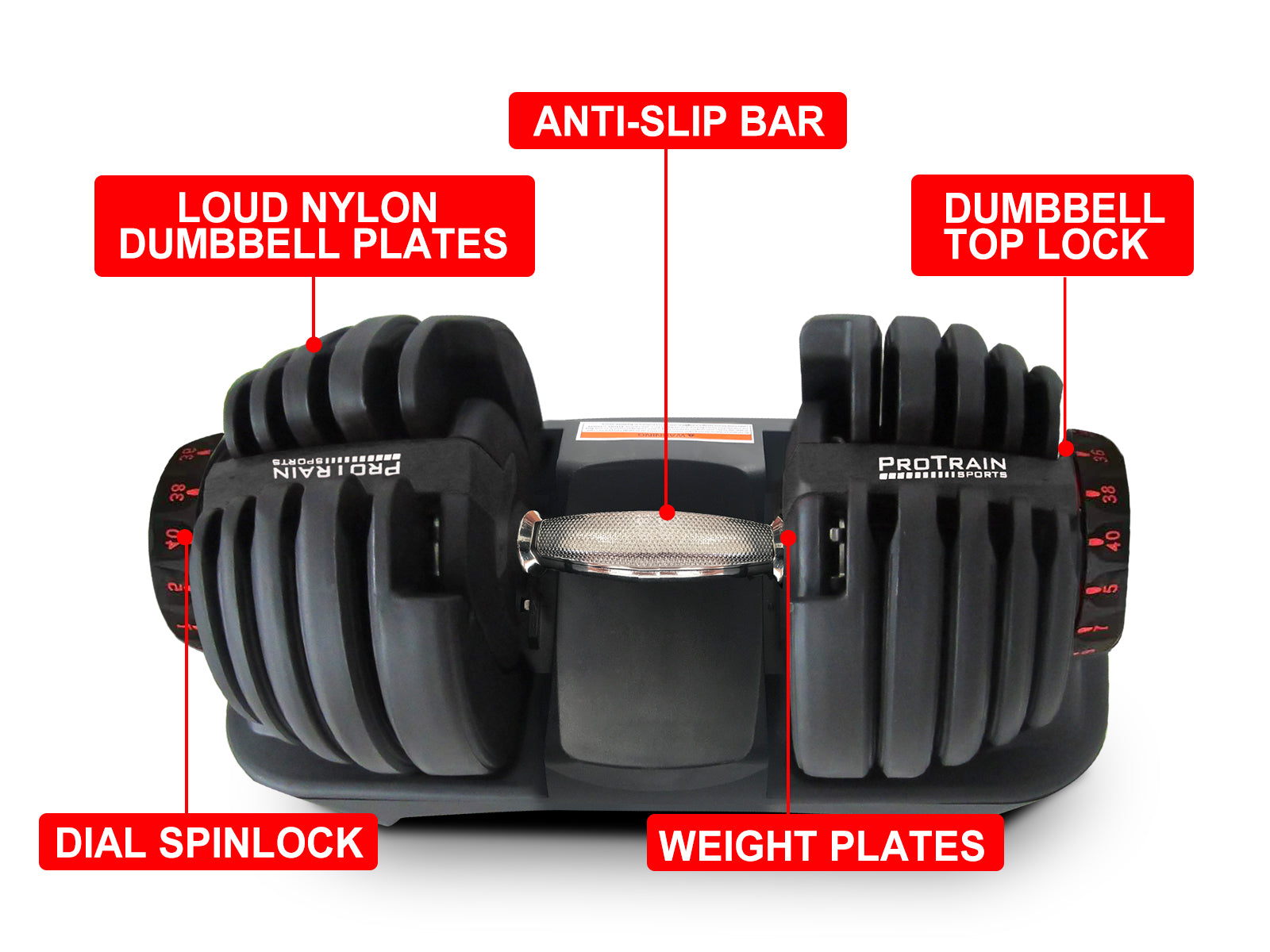 Adjustable Dumbbell Set Black - 40 kg (Set of 2)