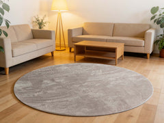 Angola Floor Rug Round 115cm - Light Brown