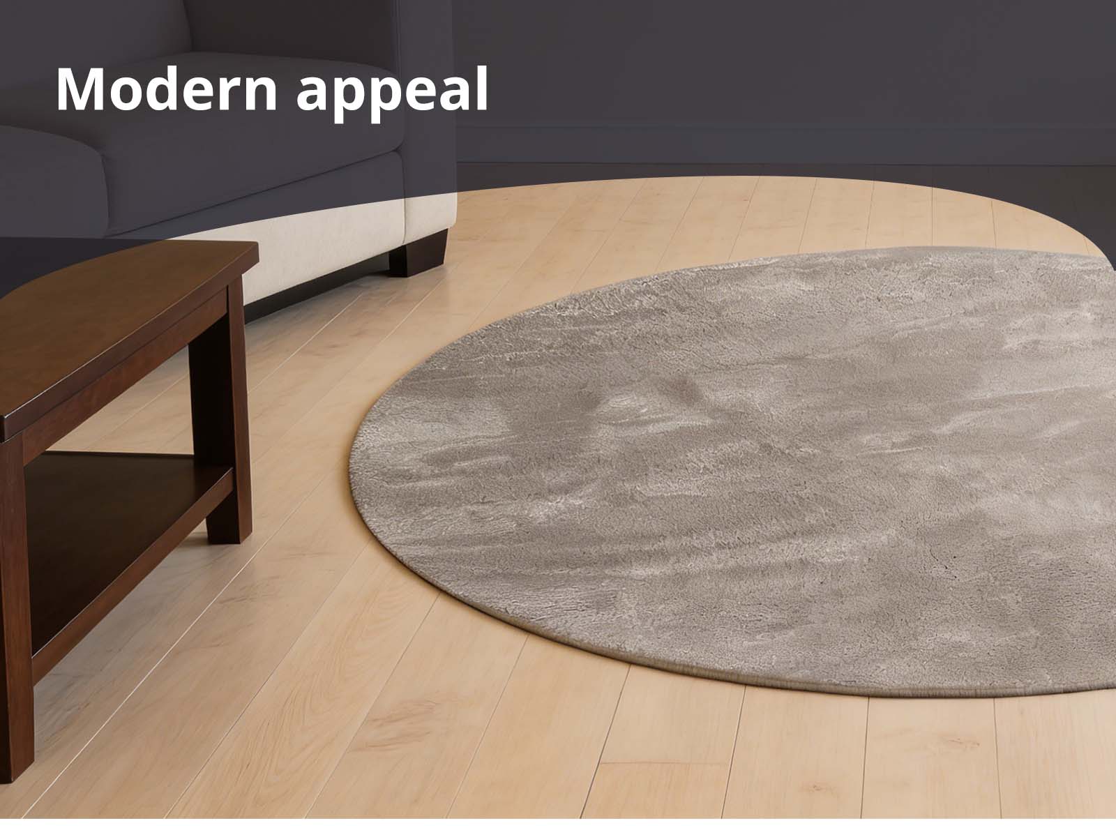 Angola Floor Rug Round 115cm - Light Brown