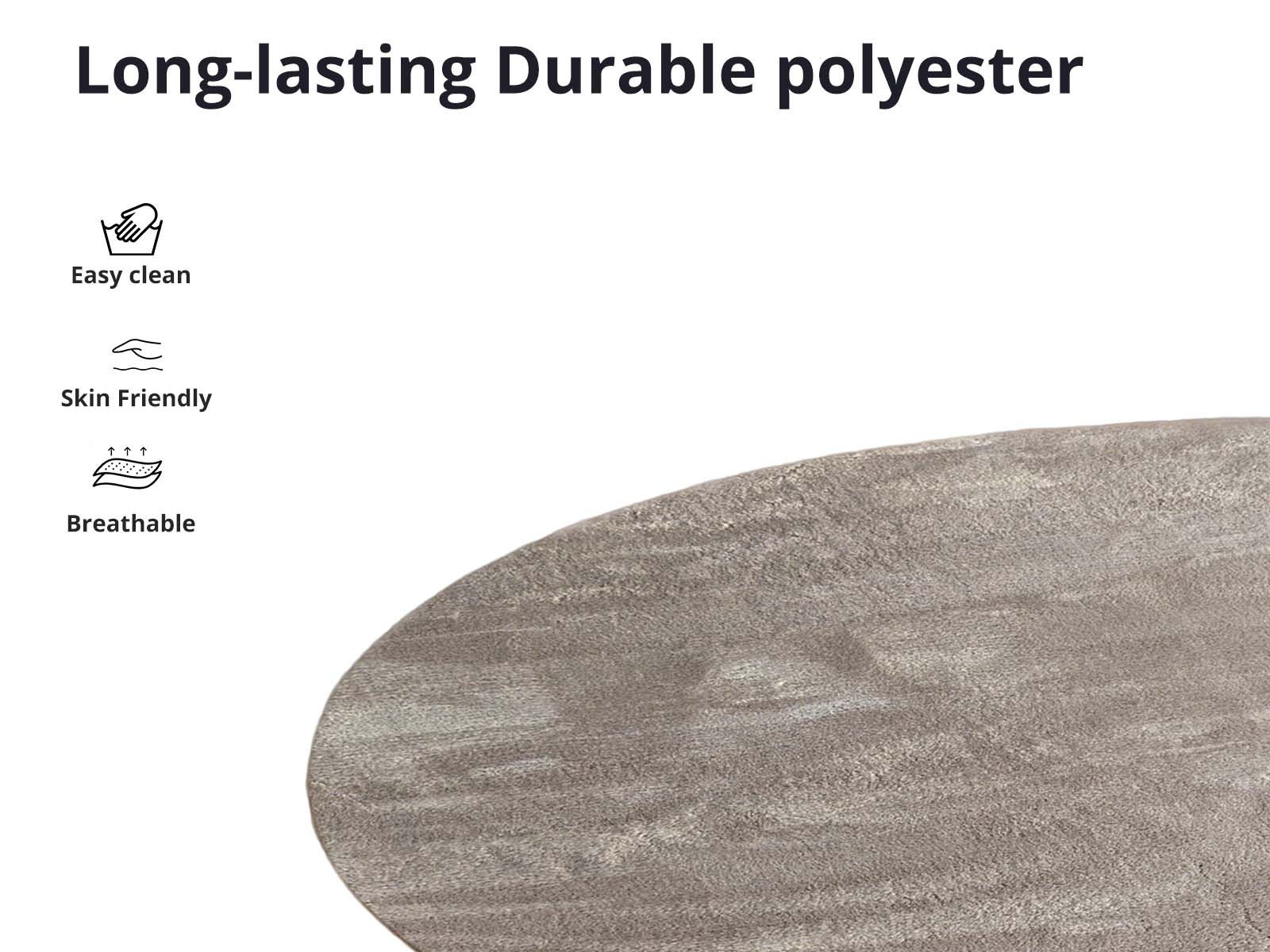 Angola Floor Rug Round 115cm - Light Brown