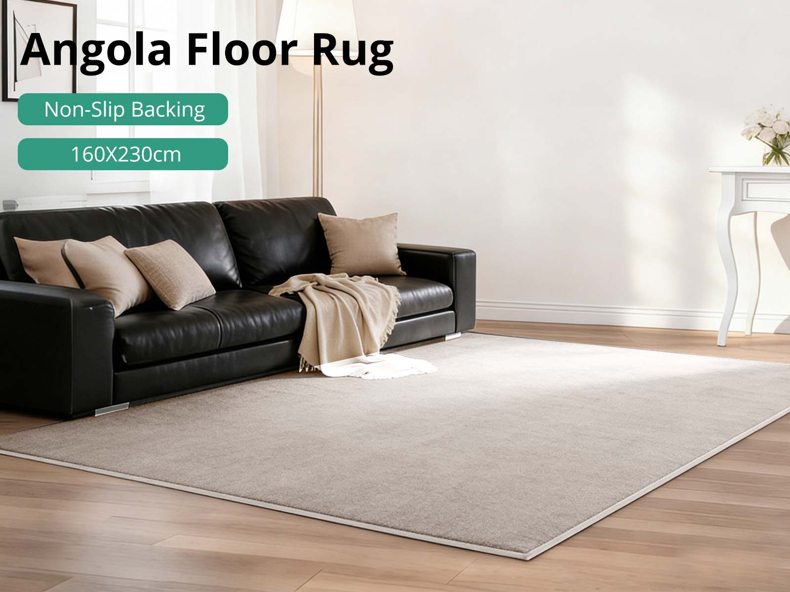 Angola Floor Rug 200cm x 230cm - Light brown