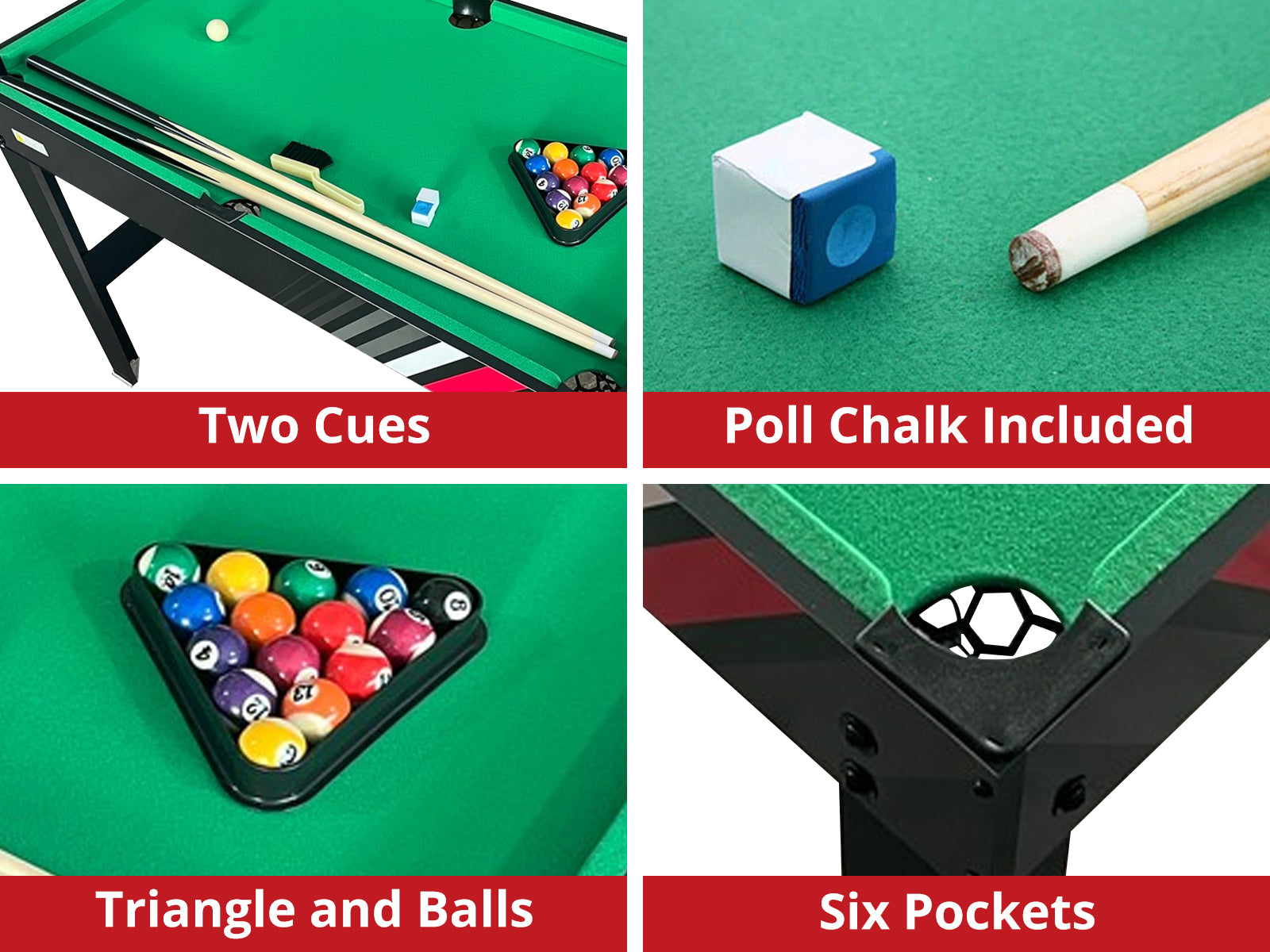 4-in-1 Multi-function Foosball Table - 4 Ft