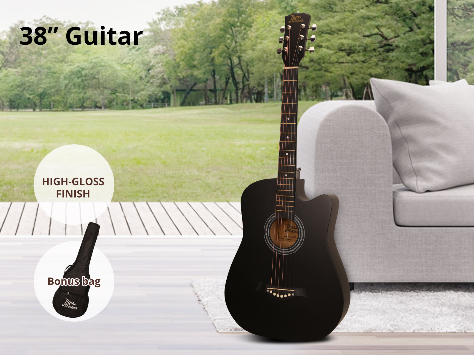 38'' Acoustic Guitar - Black