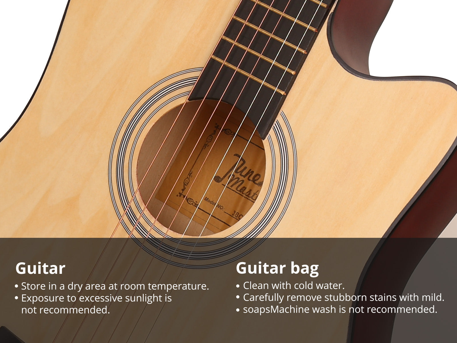 38'' Acoustic Guitar - Natural Wood