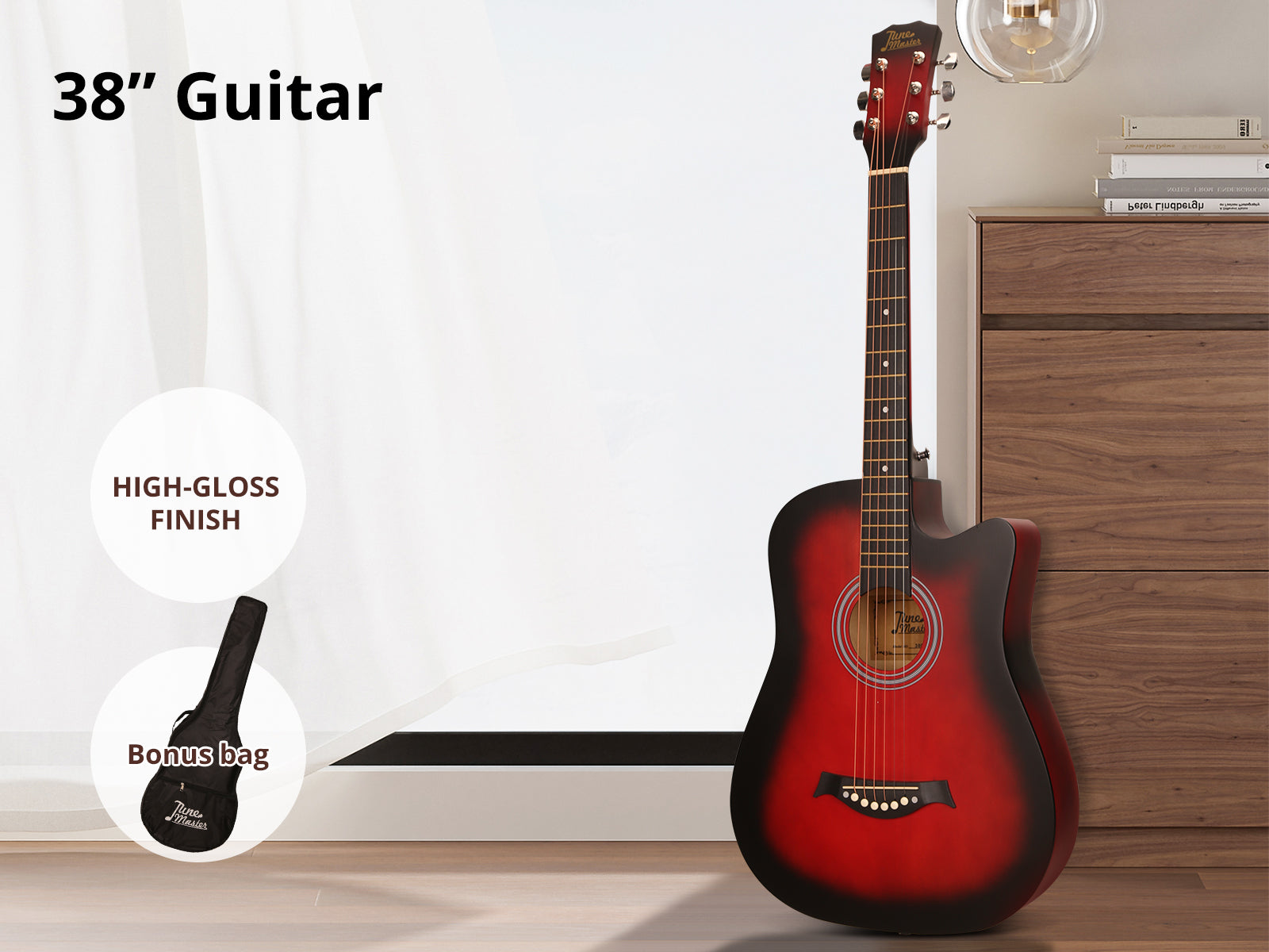 38'' Acoustic Guitar - Red
