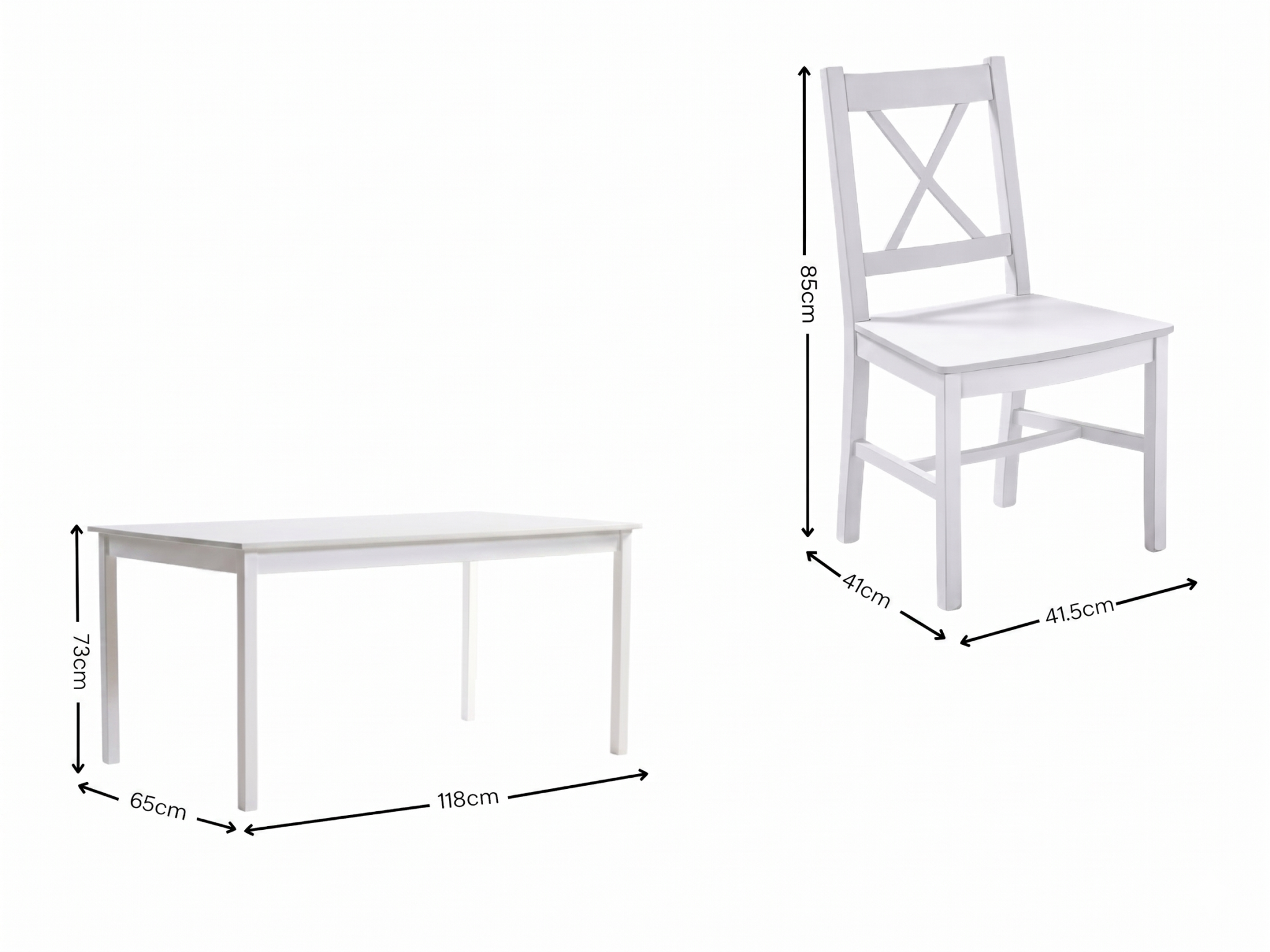 Ajax 5-Piece Dining Set - White
