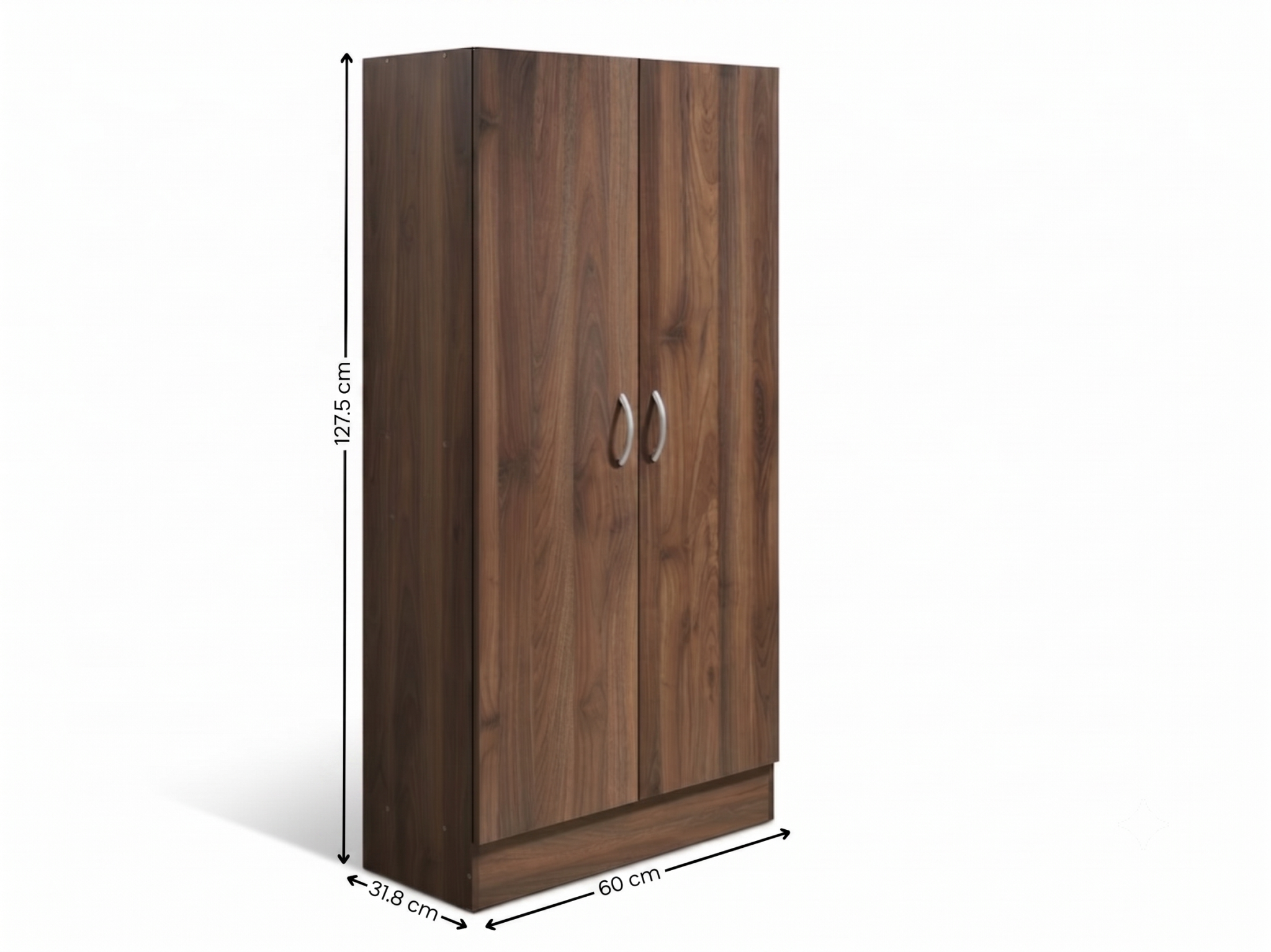 Clevedon 2-Door Shoe Storage Cabinet - Walnut