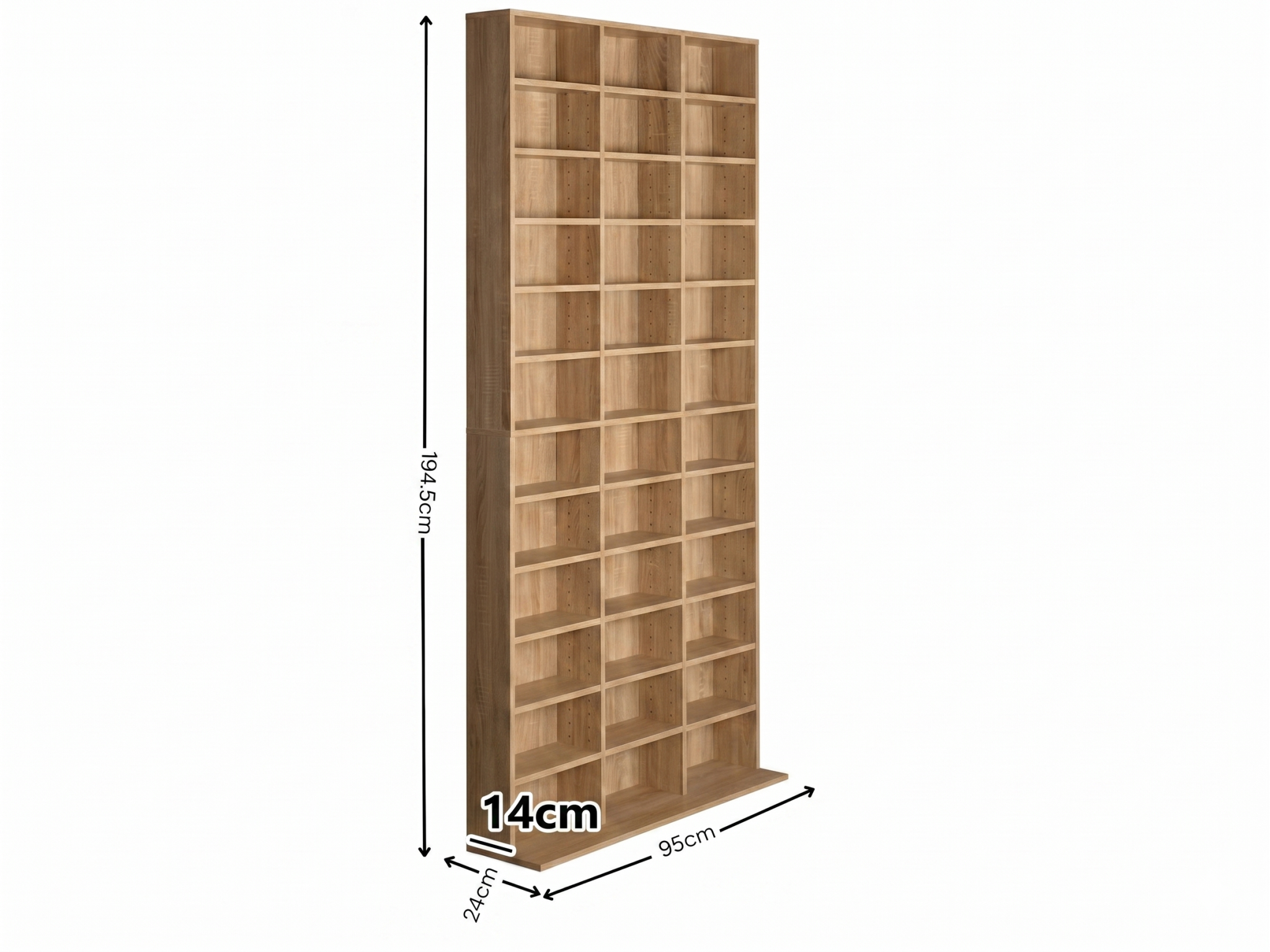 CD/DVD Storage Shelf - Natural Wood