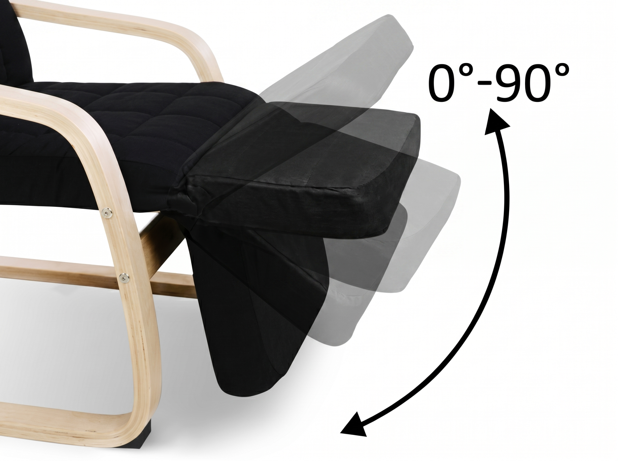 Bentwood Armchair with Footrest - Black