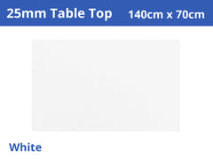 25mm Table Top 140 x 70 cm - White