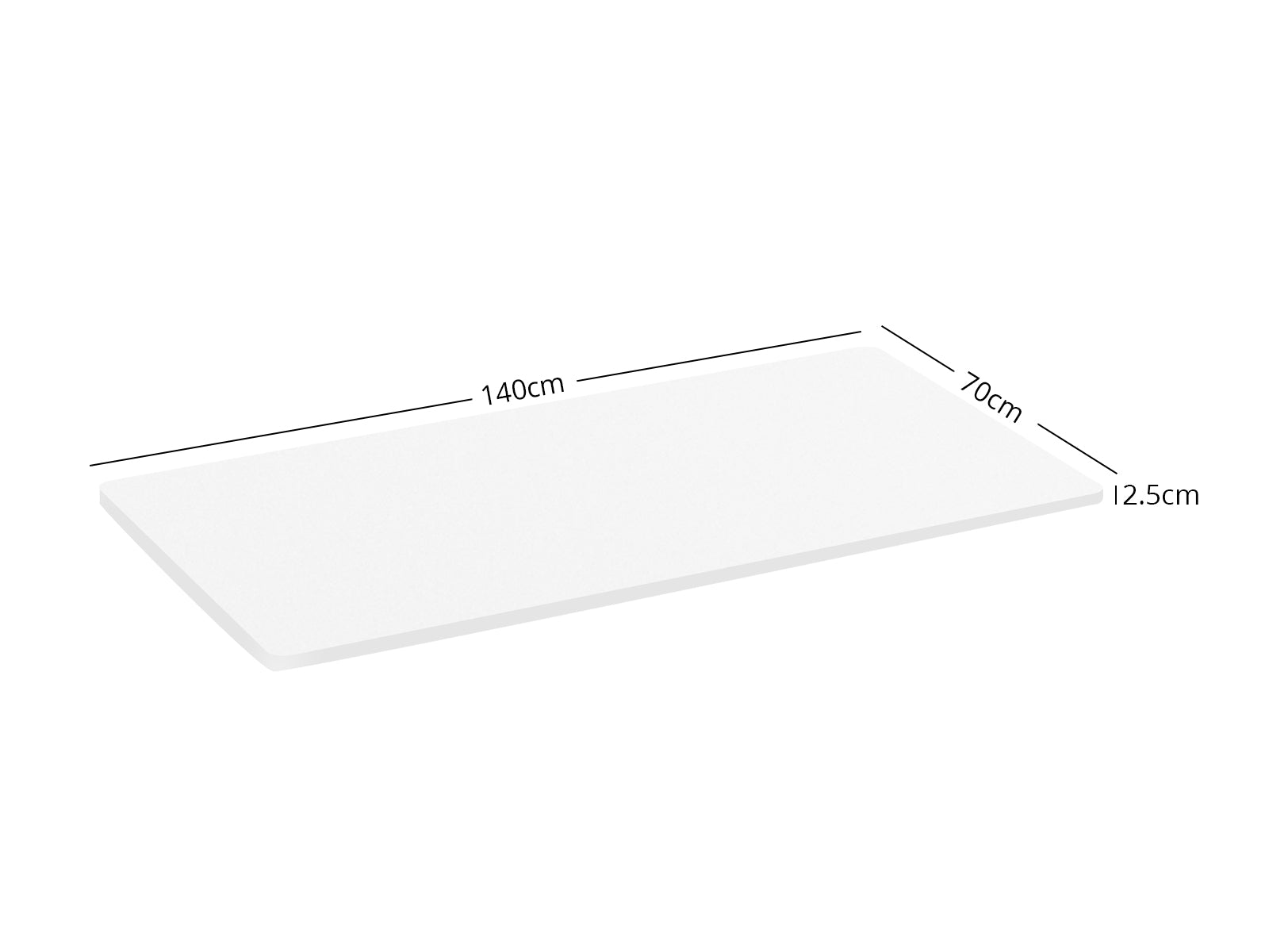 25mm Table Top 140 x 70 cm - White