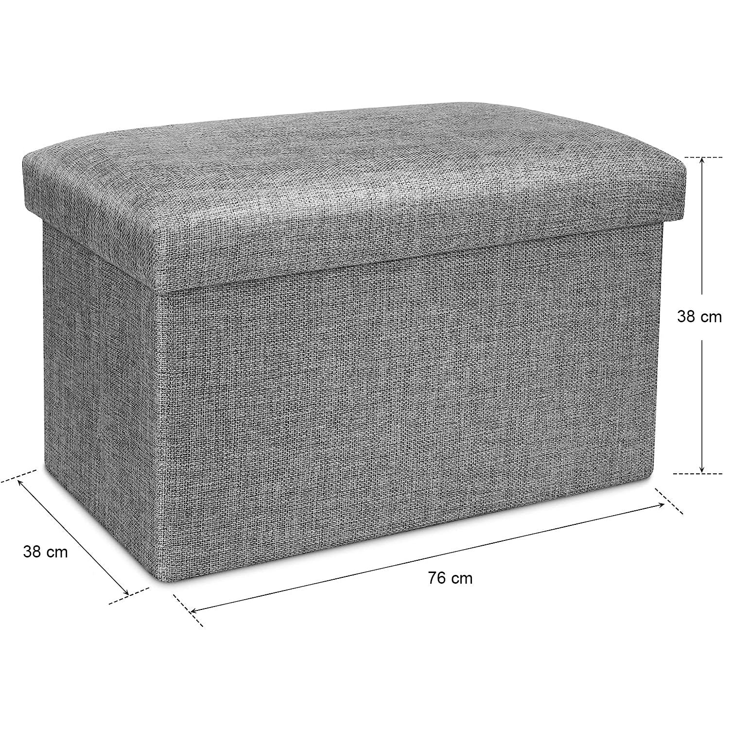 DS BS  76CM Storage Ottoman Double Foot Rest-Grey