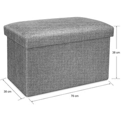 DS BS  76CM Storage Ottoman Double Foot Rest-Grey