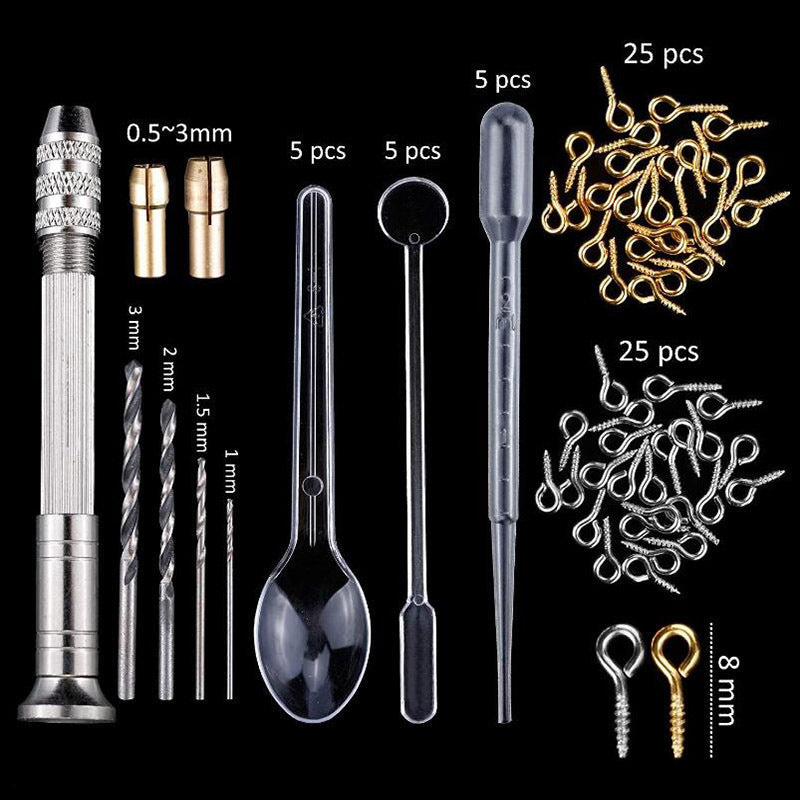 DS BS  148Pcs Epoxy Resin Jewelry Making Kit with 50g UV Resin