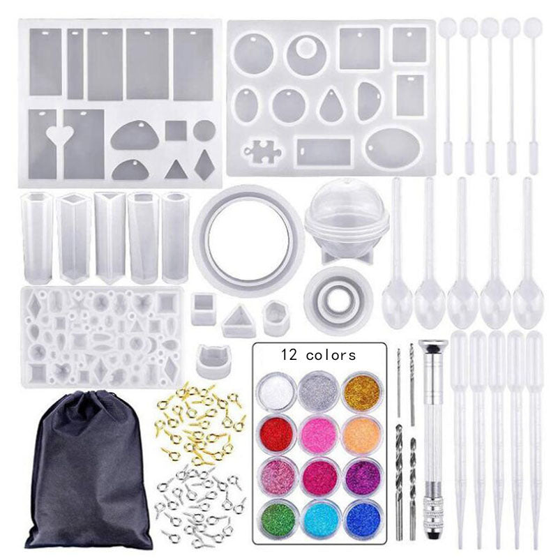 DS BS  148Pcs Epoxy Resin Jewelry Making Kit with 50g UV Resin