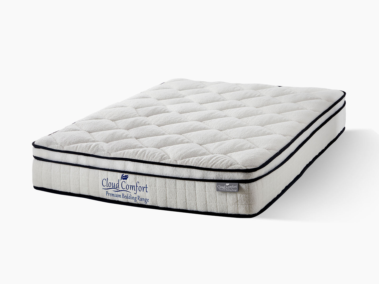 Darcy High Back Metal Bed Frame Black & Boucle22 Mattress - King