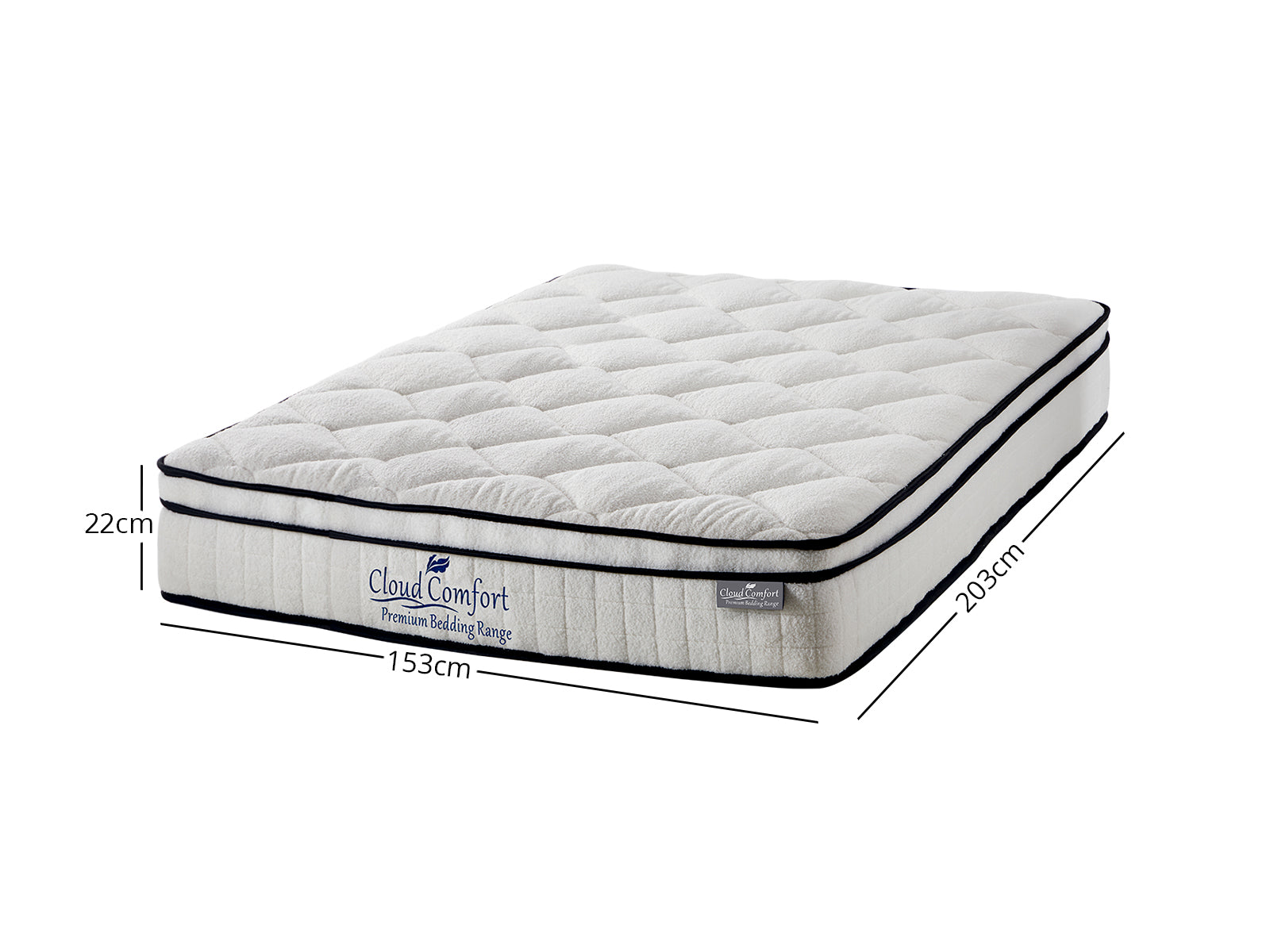 Arna Bed Frame Grey & Boucle22 Mattress - Queen