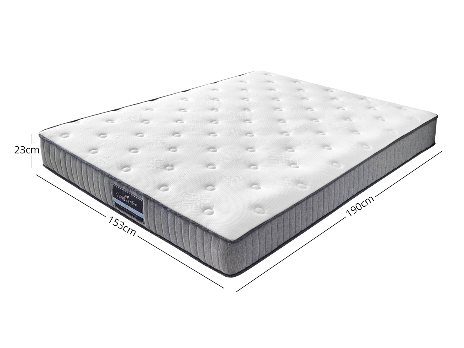 Darcy Metal Bed Frame White & FIRM23 Mattress - Queen