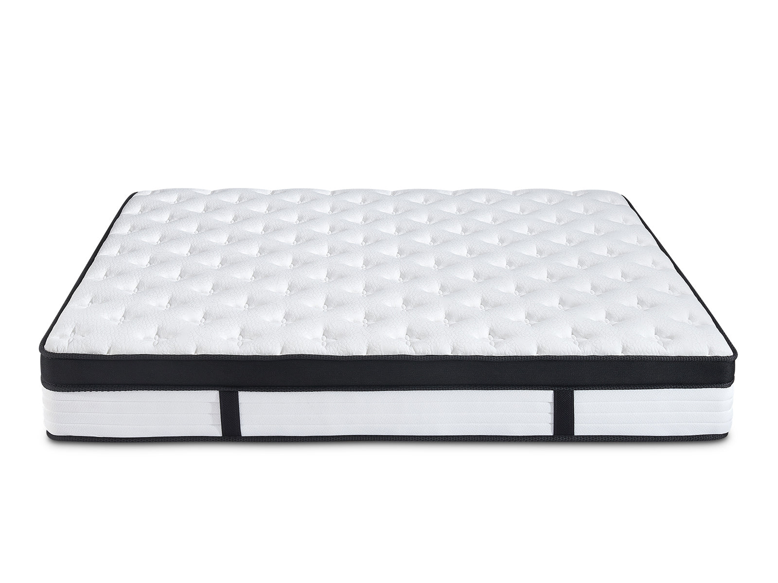 Darcy Metal Bed Frame White & Euro Top Mattress G31 - Queen